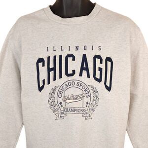 Chicago Illinois Sweatshirt Mens Size Medium Gray Sports Travel Destination